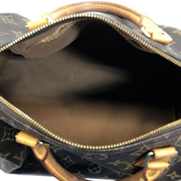 Louis Vuitton Speedy 30 Brown Monogram Coated Canvas Satchel Handbag - Picture 3 of 8